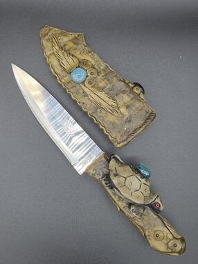 Corona Capon Stainless Steel Knife W/ Tribal Clay Sheath